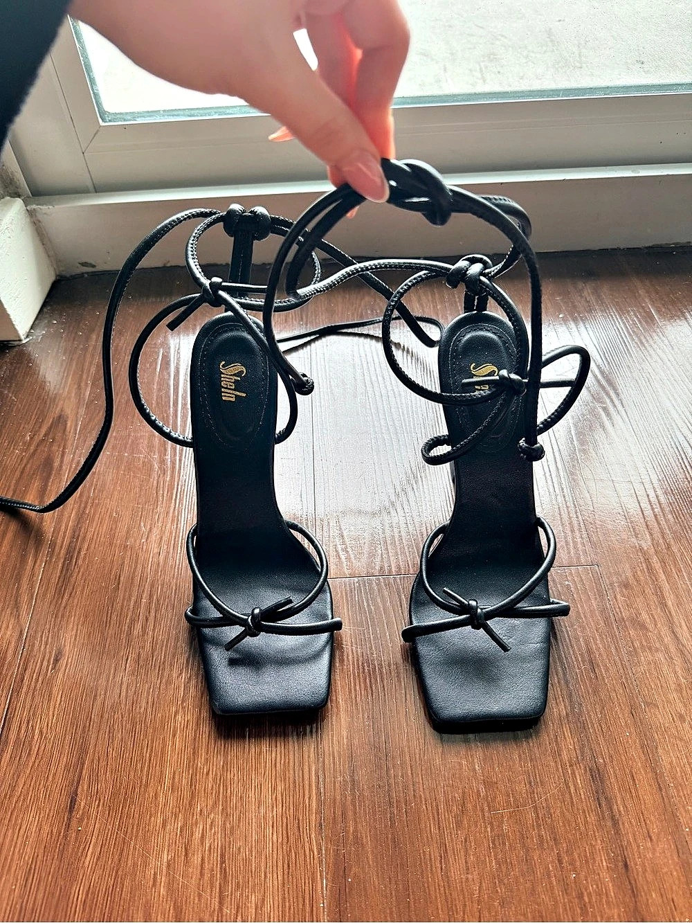 SHEIN Black Strappy Heels